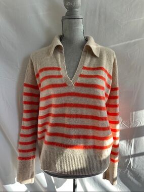 Vineyard Vines Cashmere Striped Polo Sweater
